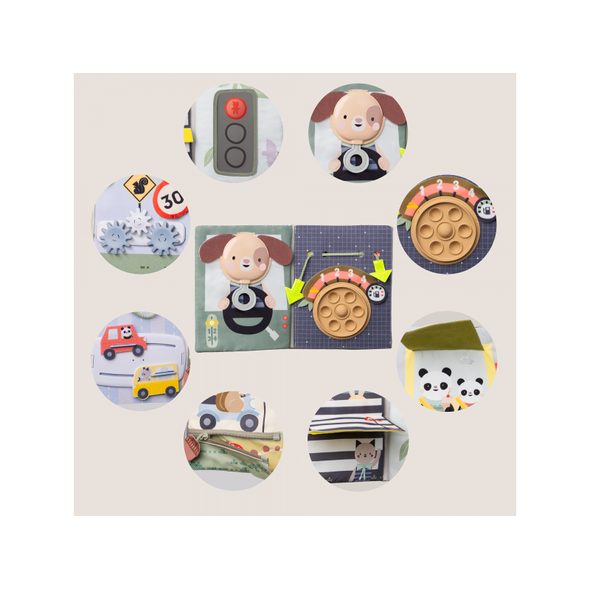 TAF TOYS KNÍŽKA S AKTIVITAMI DO AUTA BUSY BOOK - HRAČKY DO AUTA - PRO DĚTI