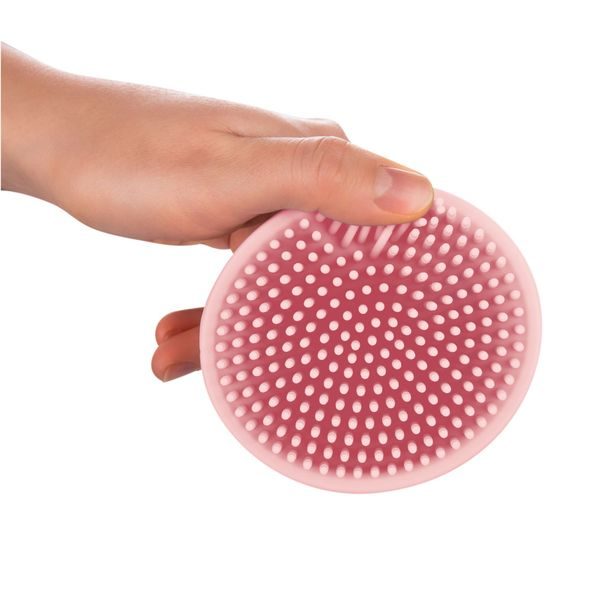 CANPOL BABIES SILIKONOVÝ KOUPELOVÝ KARTÁČ RŮŽOVÝ - HŘEBÍNKY A KARTÁČKY - KOUPÁNÍ A ZDRAVÍ