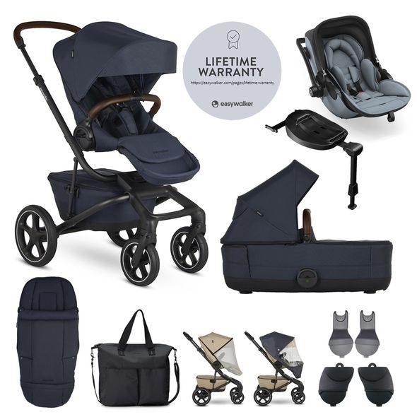 EASYWALKER SET XXL KOČÁREK JIMMEY INDIGO BLUE + KIDDY EVOLUNA I-SIZE 2 - KOMBINACE S PŘÍSLUŠENSTVÍM - KOČÁRKY A PŘÍSLUŠENSTVÍ