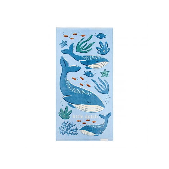LITTLE DUTCH PLÁŽOVÁ OSUŠKA 120X60 CM OCEAN WORLD BLUE - OSUŠKY A DĚTSKÉ ŽUPANY - KOUPÁNÍ A ZDRAVÍ