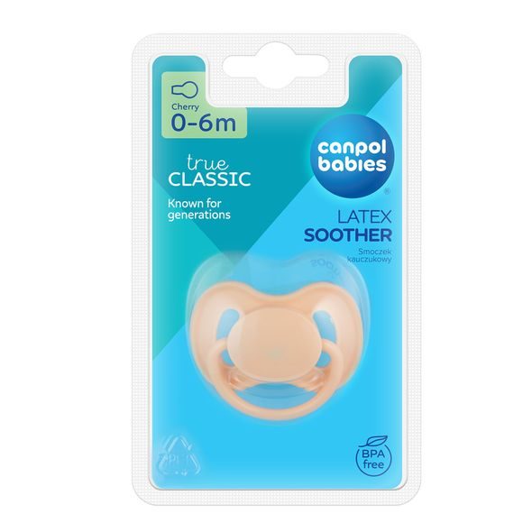 CANPOL BABIES DUDLÍK KAUČUKOVÝ TŘEŠINKA NUDE 0-6M 1KS KRÉMOVÝ - ŠIDÍTKA A DOPLŇKY - KRMENÍ