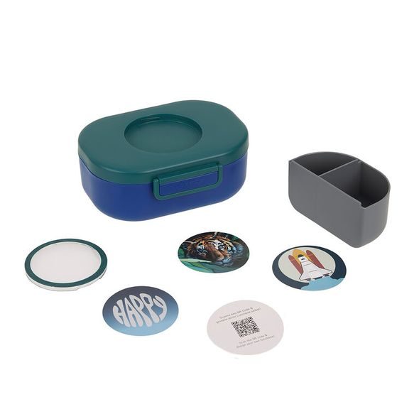 LÄSSIG SVAČINOVÝ BOX SNACK & STYLE UNIQUE BLUE/GREEN - USKLADNĚNÍ JÍDLA - KRMENÍ