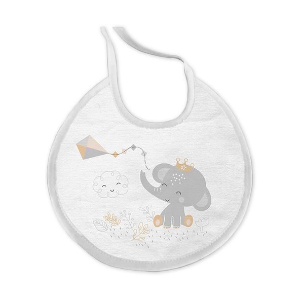 INTERBABY OSUŠKA FROTÉ SLONÍK S DRAKEM - BÍLO/ŠEDÁ - OSUŠKY A DĚTSKÉ ŽUPANY - KOUPÁNÍ A ZDRAVÍ