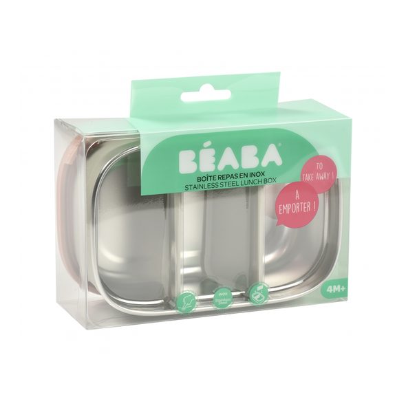 BEABA SVAČINOVÝ BOX NEREZ VELVET GREY / DUSTY ROSE - KRABIČKY NA SVAČINU - KRMENÍ