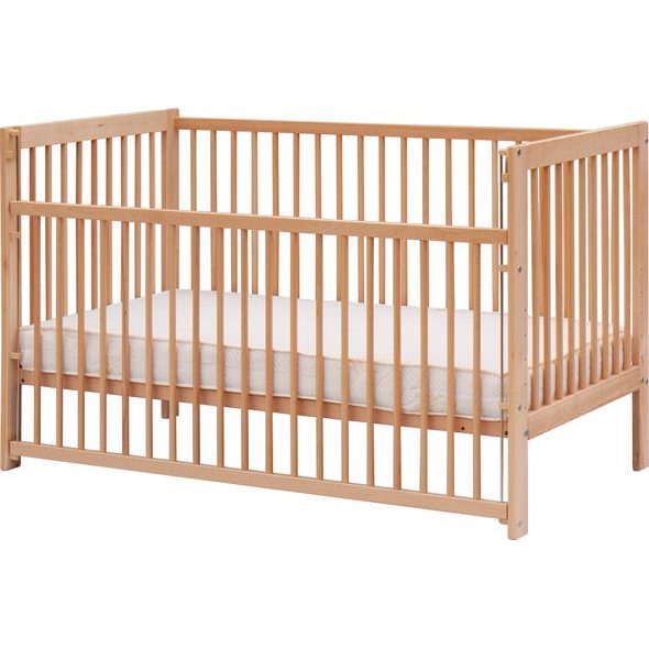 SCARLETT DĚTSKÁ POSTÝLKA SE STAHOVACÍM BOKEM PERTA (BUK) PŘÍRODNÍ 140X70CM - DŘEVĚNÉ POSTÝLKY - SPINKÁNÍ