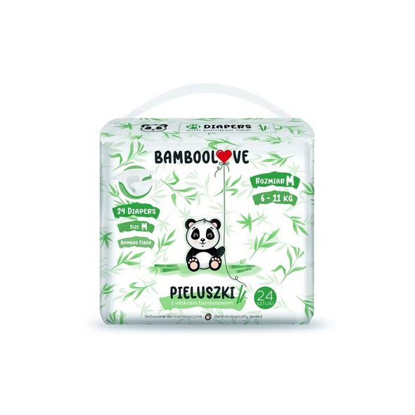 BAMBOOLOVE PLENY JEDNORÁZOVÉ BAMBUS VEL. M 6-11 KG 24 KS - JEDNORÁZOVÉ PLENY - PŘEBALOVÁNÍ