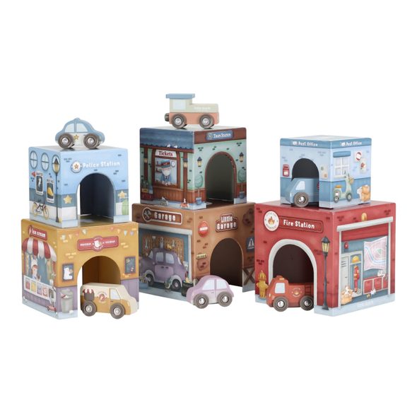 LITTLE DUTCH KOSTKY STOHOVACÍ S AUTÍČKY - LITTLE DUTCH - PRO DĚTI