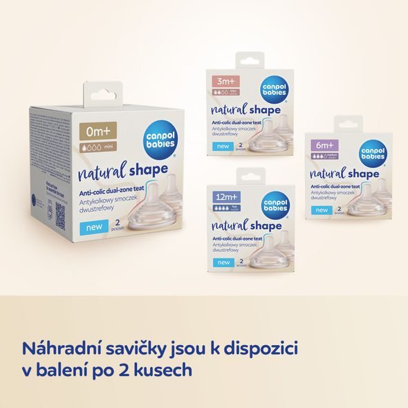 CANPOL BABIES LAHEV ANTIKOLIKOVÁ NATURAL SHAPE 330ML - KOJENECKÉ LAHVE - KRMENÍ