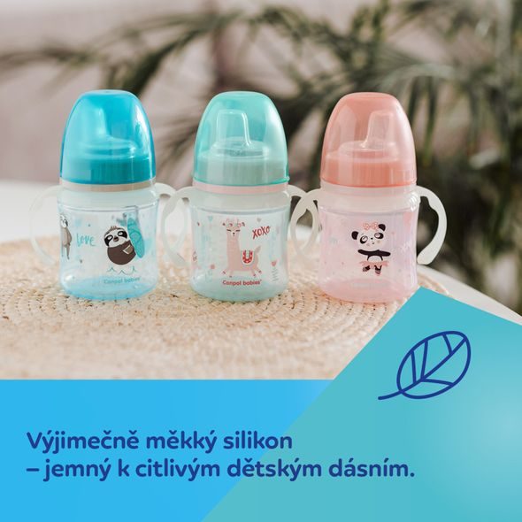 CANPOL BABIES TRÉNINKOVÝ HRNÍČEK SWEET FUN 240 ML MODRÝ - DĚTSKÉ HRNEČKY - KRMENÍ