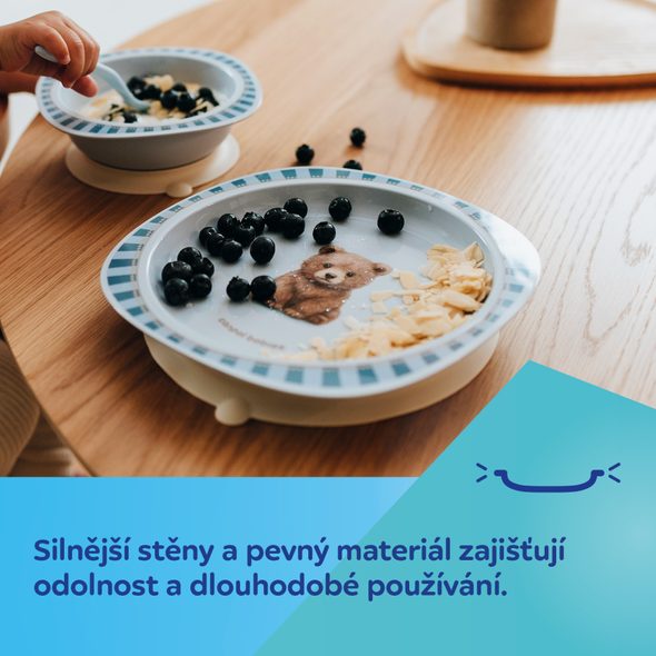 CANPOL BABIES TALÍŘ S PŘÍSAVKOU WOODLAND RŮŽOVÝ - MISKY, TALÍŘKY A PODLOŽKY - KRMENÍ