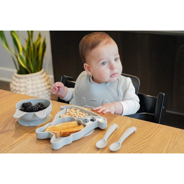 MELII DĚTSKÁ SILIKONOVÁ JÍDELNÍ SADA, 5 DÍLNÁ - BULDOČEK - MISKY, TALÍŘKY A PODLOŽKY - KRMENÍ