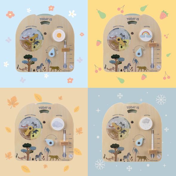 ZOPA DŘEVĚNÁ MONTESSORI DESKA POČASÍ - AKTIVNÍ HRAČKY - PRO DĚTI