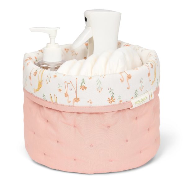 LITTLE DUTCH KOŠÍK TEXTILNÍ OBOUSTRANNÝ MALÝ PINK BLOOMING SAFARI - LITTLE DUTCH - PRO DĚTI