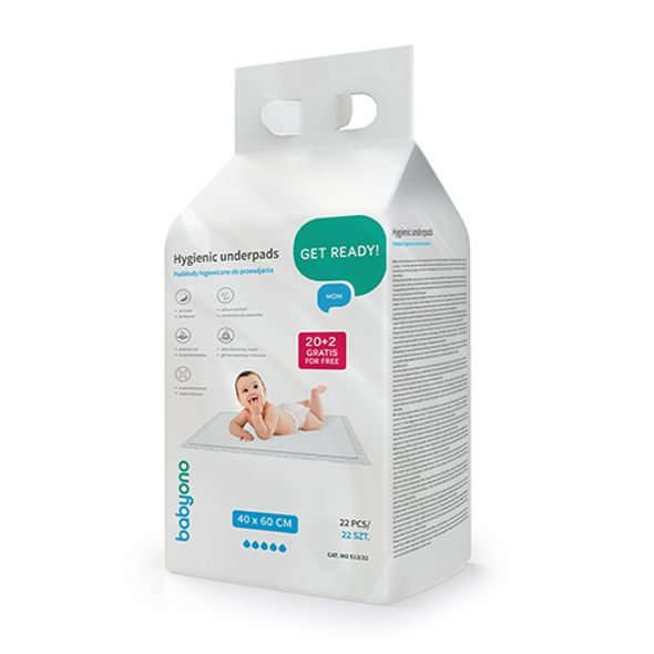 BABYONO PODLOŽKY PŘEBALOVACÍ POD DÍTĚ 40 X 60 CM, 20KS + 2KS ZDARMA - PŘEBALOVACÍ PODLOŽKY - PŘEBALOVÁNÍ