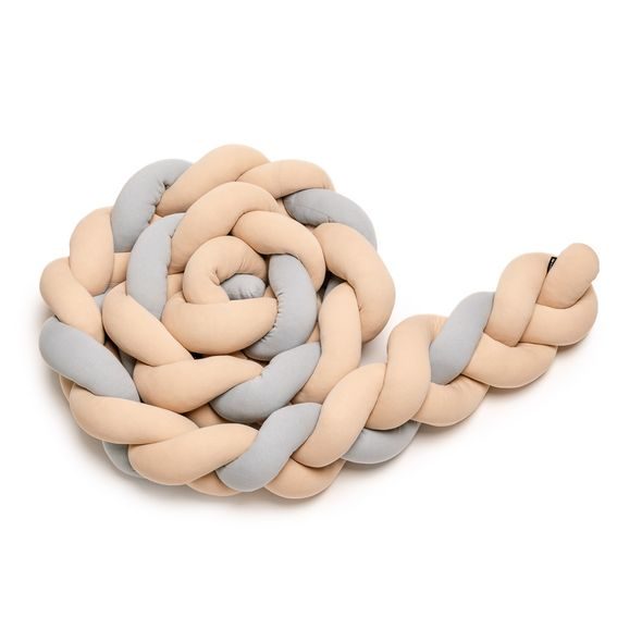 T-TOMI PLETENÝ MANTINEL 180 CM BEIGE + GREY - MANTINELY - SPINKÁNÍ