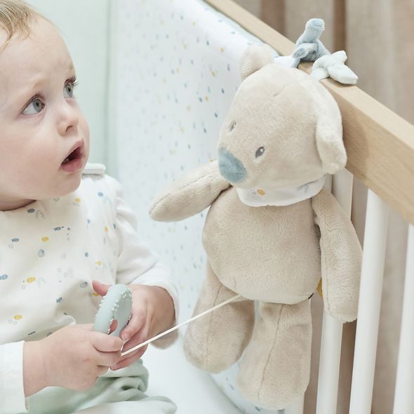 NATTOU MEDVÍDEK PLYŠOVÝ HUDEBNÍ JULES S KOUSÁTKEM SILIKON 30 CM ROMEO, JULES & SALLY - HRAČKY SE ZVUKY - PRO DĚTI