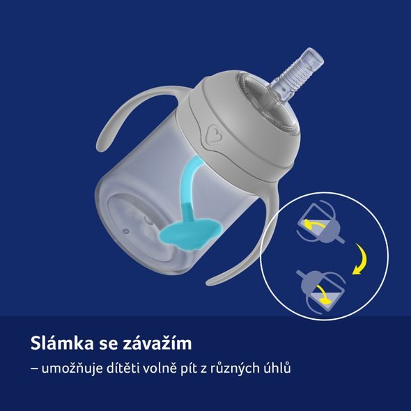 LOVI PRVNÍ HRNEČEK SE SLÁMKOU A ZÁVAŽÍM HARMONY 150ML - DĚTSKÉ HRNEČKY - KRMENÍ