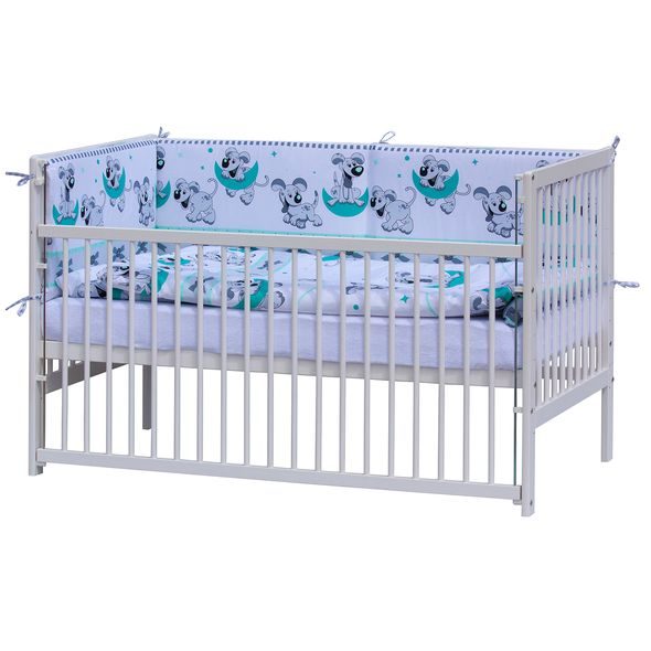 SCARLETT POSTÝLKA 140X70CM S KOMPLETNÍ VÝBAVOU TIGI TYRKYSOVÁ - DŘEVĚNÉ POSTÝLKY - SPINKÁNÍ