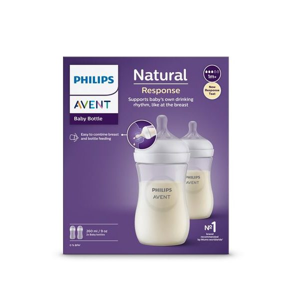 PHILIPS AVENT LÁHEV NATURAL RESPONSE 260 ML, 1M+, 2 KS - KOJENECKÉ LAHVE - KRMENÍ