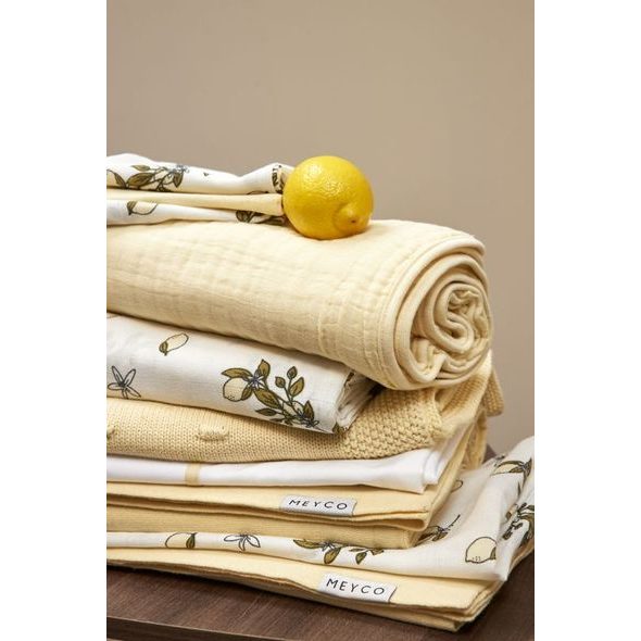 MEYCO MUŠELÍNOVÉ PLENY 3-BALENÍ - LEMON SOFT YELLOW - LÁTKOVÉ PLENY SKLÁDANÉ - PŘEBALOVÁNÍ