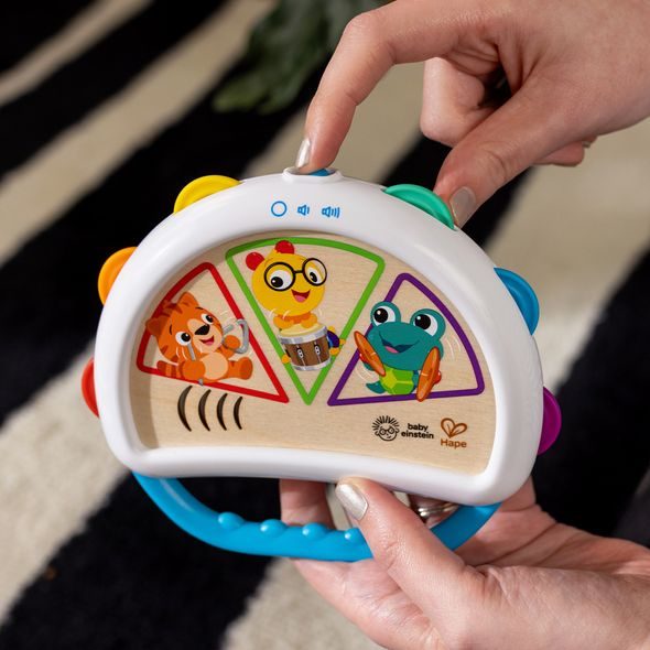 BABY EINSTEIN HRAČKA HUDEBNÍ TAMBURÍNA TAP & SHAKE™ MAGIC TOUCH™ HAPE 6M+ - HUDEBNÍ NÁSTROJE - PRO DĚTI