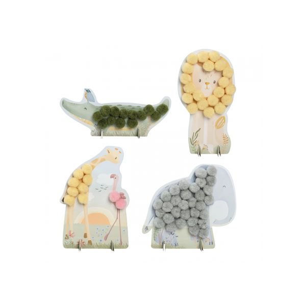 LITTLE DUTCH KREATIVNÍ SADA S BAMBULKAMI SAFARI FRIENDS - SAFARI FRIENDS - PRO DĚTI