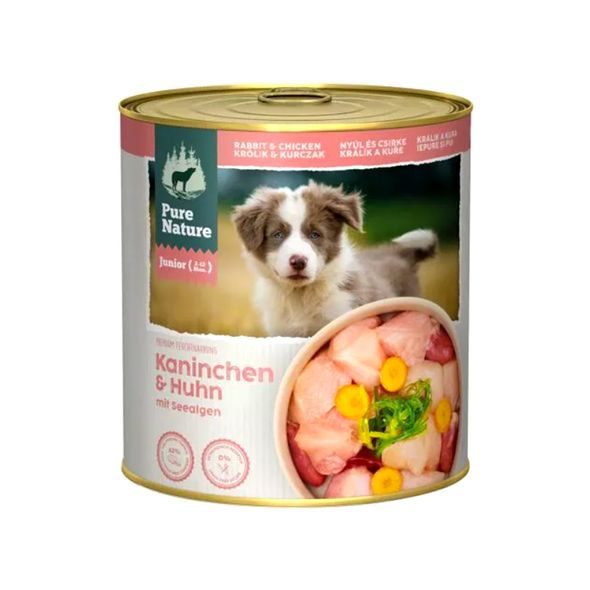 PURE NATURE DOG JUNIOR KONZERVA KRÁLÍK A KUŘE 800G - KONZERVY PRO PSY - CHOVATELSKÉ POTŘEBY MALVÍKZOO