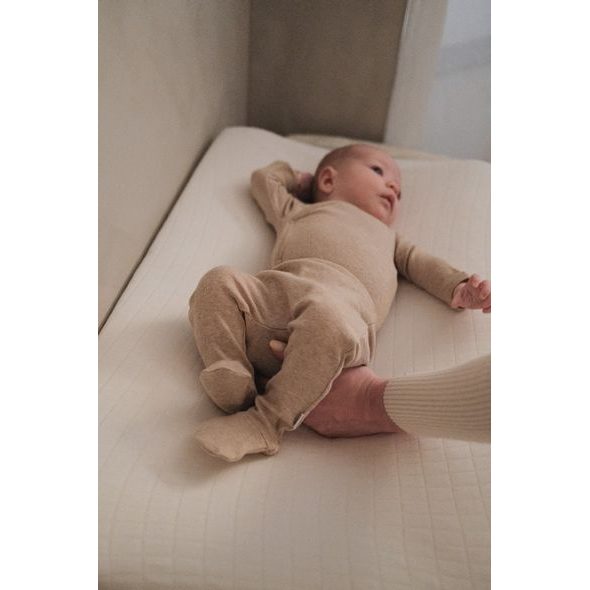 LODGER TEPLÁČKY NOVOROZENECKÉ MELANGE BEIGE VEL. 50 - KALHOTKY A TEPLÁČKY - PRO DĚTI