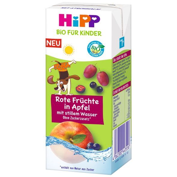 HIPP BIO NÁPOJ JEMNÉ JABLKO A OVOCE S NEPERLIVOU PRAMENITOU VODOU 200 ML - EXPIRACE 27.2.2026 - NÁPOJE - KRMENÍ