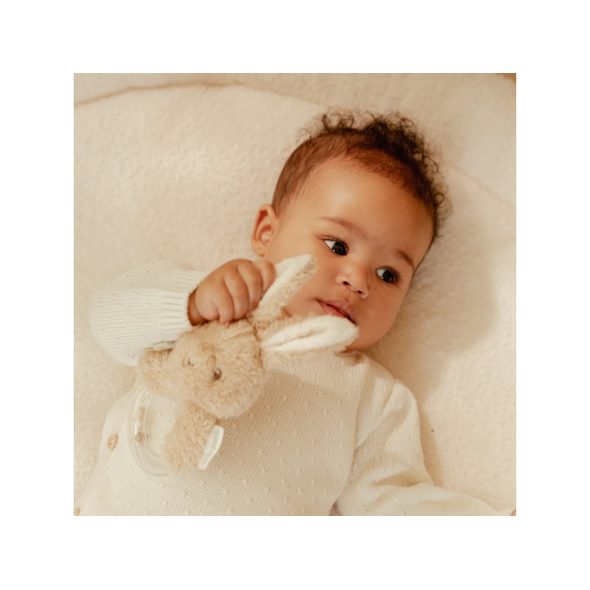 LITTLE DUTCH CHRASTÍTKO S KORÁLKY KRÁLÍČEK NEWBORN NATURALS - CHRASTÍTKA - PRO DĚTI