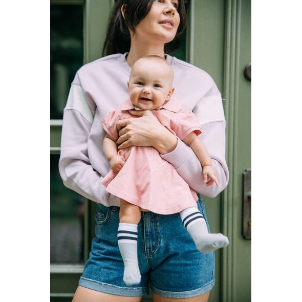 MAMA'S FEET DĚTSKÉ PODKOLENKY BACK TO OLD SCHOOL GREY ŠEDÉ VELIKOST: 1-3 ROKY - PONOŽKY A PUNČOCHY - PRO DĚTI