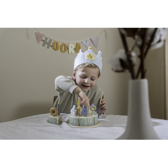 LITTLE DUTCH NAROZENINOVÁ KORUNKA S ČÍSLY BLUE - HRAČKY PRO DĚTI - PRO DĚTI