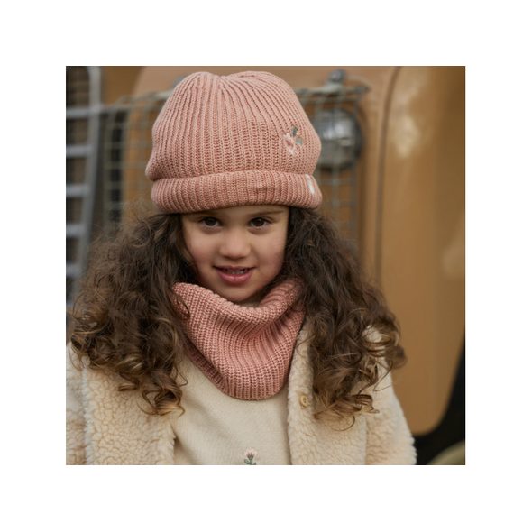LITTLE DUTCH ŠÁLA PLETENÁ KRUHOVÁ DEEP PINK ONE SIZE - ČEPIČKY A KLOBOUČKY - PRO DĚTI