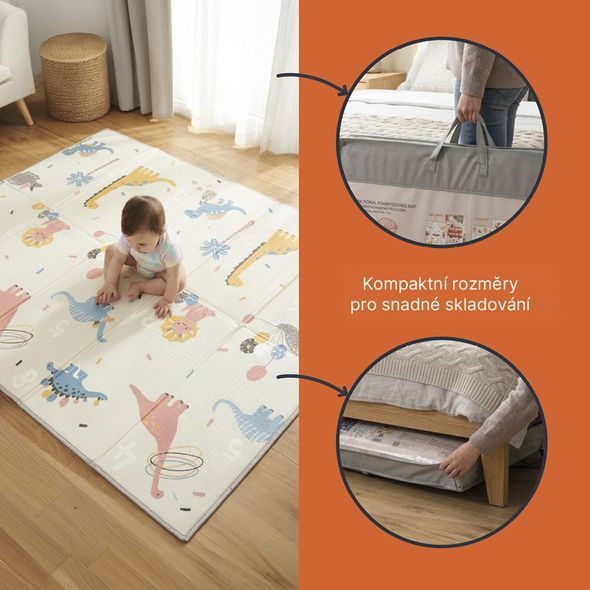 ZOPA MULTIFUNKČNÍ PĚNOVÁ SKLÁDACÍ PODLOŽKA OBOUSTRANNÁ 180X120 - HRACÍ PODLOŽKY NA ZEM - SPINKÁNÍ