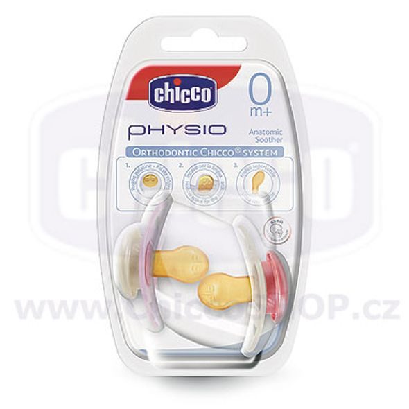 CHICCO FYZIOLOGICKÉ ORTODONTICKÉ ŠIDÍTKO KAUČUKOVÉ 0+M, 2KS - ŠIDÍTKA A DOPLŇKY - KRMENÍ
