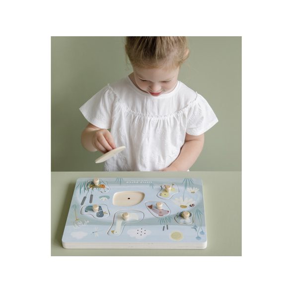LITTLE DUTCH VKLÁDACÍ PUZZLE SE ZVUKEM DŘEVĚNÉ HUSA - LITTLE DUTCH - PRO DĚTI