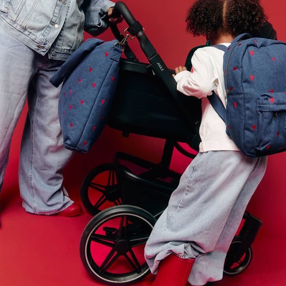 STUDIO NOOS DENIM MOM BAG | DARK BLUE WHITE HEARTS - DOPLŇKY - PRO MAMINKY