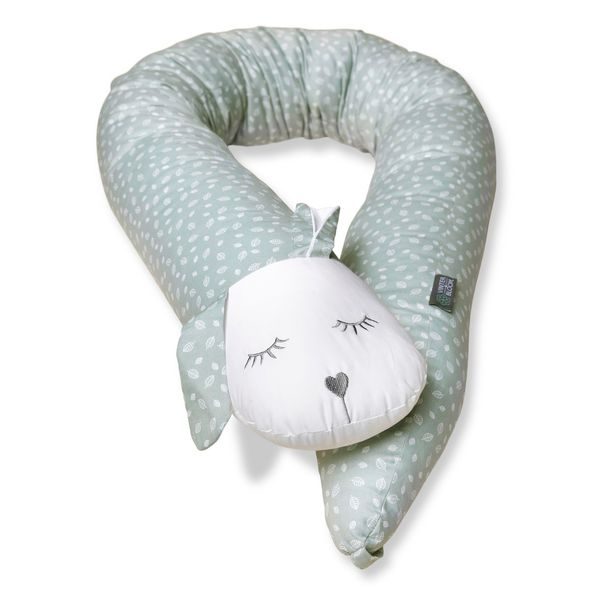 VINTER & BLOOM NORDIC LEAF MANTINEL A KOJÍCÍ POLŠTÁŘ MILD GREEN - KOJÍCÍ POLŠTÁŘE - KRMENÍ