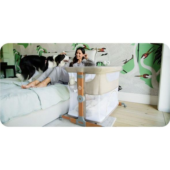 MOMI POSTÝLKA SMART BED 4V1 SVĚTLE ŠEDÁ - K RODIČOVSKÉ POSTELI - SPINKÁNÍ