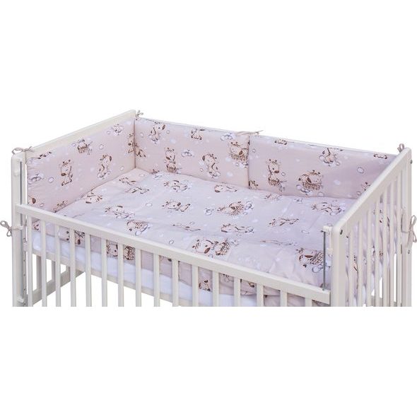 SCARLETT DĚTSKÁ POSTÝLKA S KOMPLETNÍ VÝBAVOU SCARLETT 120X60CM FIKI BÉŽOVÁ - DŘEVĚNÉ POSTÝLKY - SPINKÁNÍ