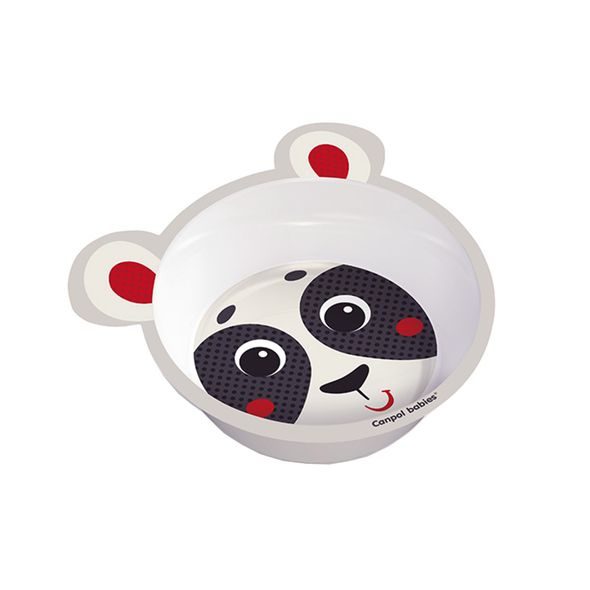 CANPOL BABIES MELAMINOVÁ MISKA PROTISKLUZOVÁ S OUŠKY HELLO LITTLE 490 ML BÉŽOVÁ - MISKY, TALÍŘKY A PODLOŽKY - KRMENÍ