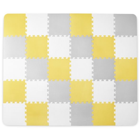 KINDERKRAFT PODLOŽKA PĚNOVÁ PUZZLE LUNO YELLOW 30KS - HRACÍ PODLOŽKY NA ZEM - SPINKÁNÍ