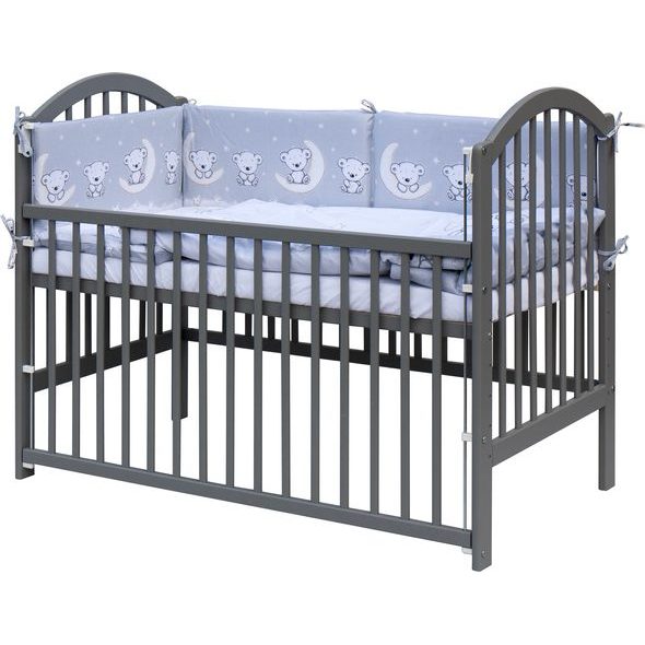 SCARLETT POSTÝLKA 120X60CM S KOMPLETNÍ VÝBAVOU TORO ŠEDÁ - DŘEVĚNÉ POSTÝLKY - SPINKÁNÍ