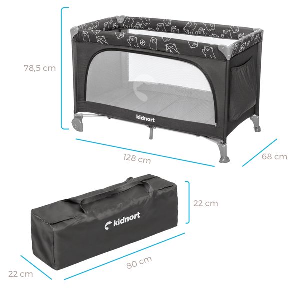 KIDNORT CESTOVNÍ POSTÝLKA KIDNORT GROTTA SVĚTLE ŠEDÁ - CESTOVNÍ POSTÝLKY - SPINKÁNÍ