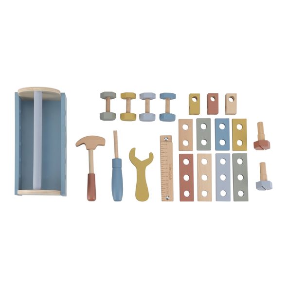 LITTLE DUTCH BOX S NÁŘADÍM DŘEVĚNÝ BLUE - LITTLE DUTCH - PRO DĚTI