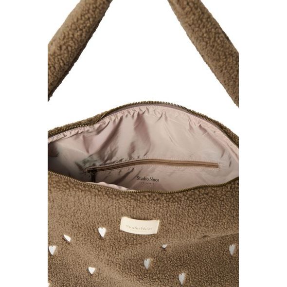 STUDIO NOOS TEDDY CROSS BODY BAG BROWN HEARTS - DOPLŇKY - PRO MAMINKY
