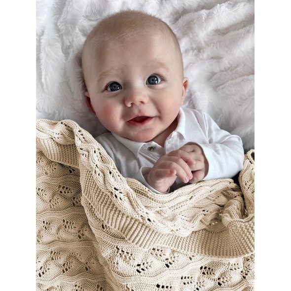 VINTER & BLOOM DEKA MOMENT ORGANIC LINEN BEIGE - DĚTSKÉ DEKY PRO MIMINKA - SPINKÁNÍ