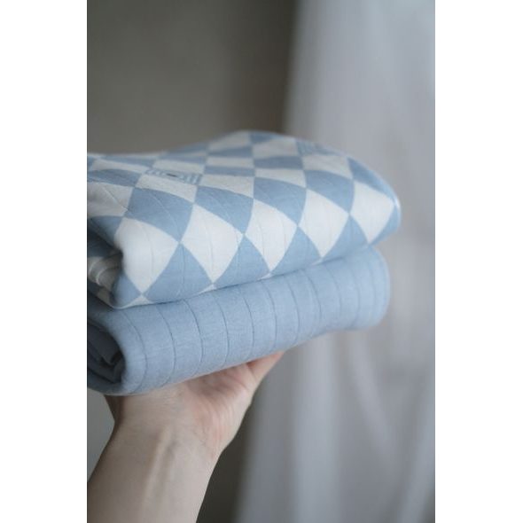 LODGER SWADDLER SOLID MATCHA 2BALENÍ 110 X 110 CM BLUE FOGG - LÁTKOVÉ PLENY ALL IN ONE - PŘEBALOVÁNÍ