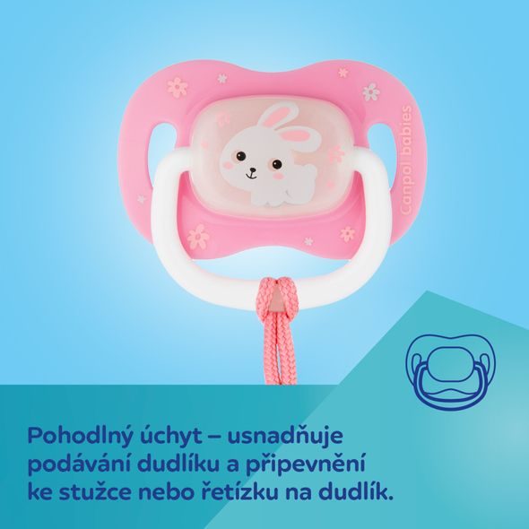 CANPOL BABIES DUDLÍK 18M+ SILIKONOVÝ SYMETRICKÝ BUNNY & COMPANY MODRÝ - ŠIDÍTKA A DOPLŇKY - KRMENÍ