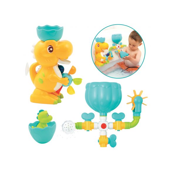 LUDI VODNÍ MLÝNEK S POTRUBÍM DINOSAURUS - HRAČKY DO VANY - PRO DĚTI